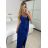 Šaty dlhé spoločenské trblietavé na ramienka dámske (S/M ONE SIZE) TALIANSKA MÓDA IMPSH246567 červená S/M