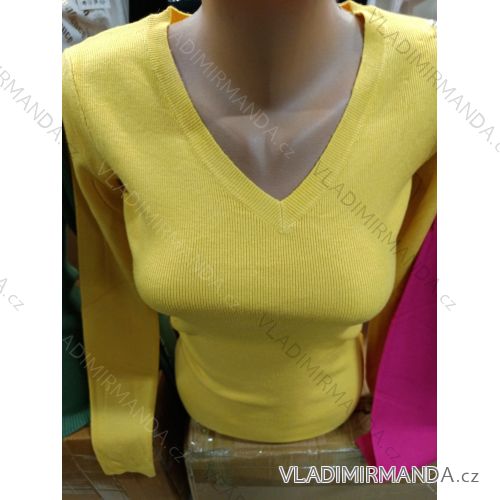 Sveter tenký úpletový dlhý rukáv dámsky (S-XL) EBELIEVE EBE24001