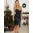 Šaty spoločenské satén na ramienka dámske (S/M ONE SIZE) TALIANSKA MÓDA IMM24M9159/DUR -   čierna
 -   S/M/L