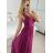 Šaty dlhé spoločenské na ramienka dámske (S/M ONE SIZE) TALIANSKA MÓDA IMPSH2380566/DU -   tmavo modrá -   S / M