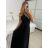 Šaty dlouhé elegantní společenské třpytivé bez rukávu dámské (S/M ONE SIZE) ITALSKÁ MÓDA IM424860/DU -   zelená smaragdová -   S / M