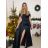 Šaty dlhé spoločenské na ramienka dámske (S/M ONE SIZE) TALIANSKA MÓDA IMPSH245400 modrá S/M