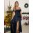 Šaty dlhé spoločenské na ramienka dámske (S/M ONE SIZE) TALIANSKA MÓDA IMPSH245400 modrá S/M