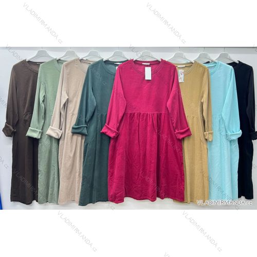 Šaty teplé dlhý rukáv dámske nadrozmer (48/50/52 ONE SIZE) TALIANSKA MÓDA IM424842