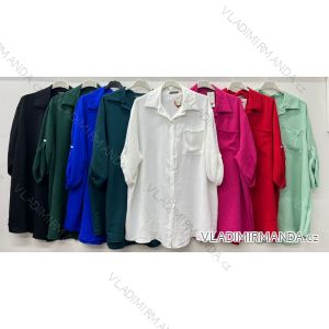 Košeľa predĺžená 3/4 dlhý rukáv dámska nadrozmer (54/56/58 ONE SIZE) TALIANSKA MÓDA IM424872