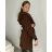 Cardigan pletený dlhý rukáv dámska (S/M ONE SIZE) TALIANSKA MÓDA IMPSH233091/DUR S / M tmavo hnedá