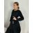 Šaty teplé oválne dlhý rukáv dámske nadrozmer (50/52/54 ONE SIZE) TALIANSKA MÓDA IM424806/DR 52/54 čierna