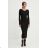 Šaty dlhé úpletové dlhý rukáv dámske (S/M ONE SIZE) POLSKÁ MÓDA IMLAZ24PL6089/DUR -   čierna
 -   S / M