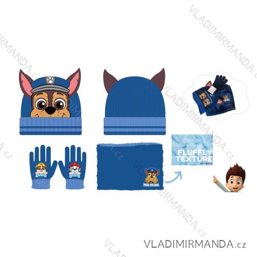 Súprava čiapky, nákrčník a rukavice zimné prstové paw patrol detská chlapčenská (ONE SIZE) SETINO PAW24-3195