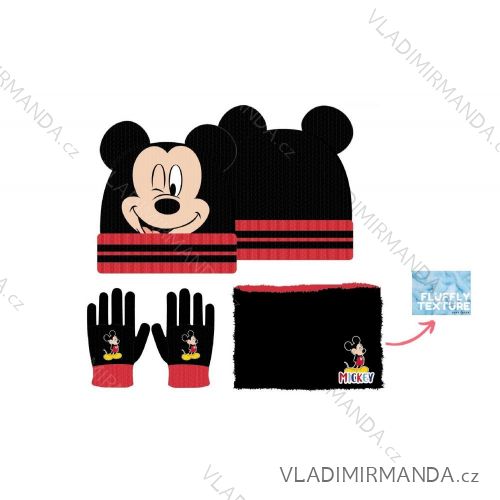 Súprava čiapky, nákrčník a rukavice zimné prstové mickey mouse detská chlapčenská (ONE SIZE) SETINO MIC24-3192