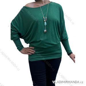Tunika s príveskom oversize dlhý rukáv dámska nadrozmer (52/54/56 ONE SIZE) TALIANSKA MÓDA IMD24470