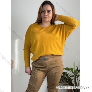 Sveter tenký dlhý rukáv dámsky nadrozmer (54/56/58 ONE SIZE) TALIANSKA MODA IM724336