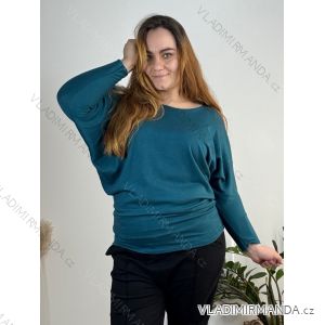 Sveter tenký dlhý rukáv dámsky nadrozmer (50/52/54 ONE SIZE) TALIANSKA MODA IM724335