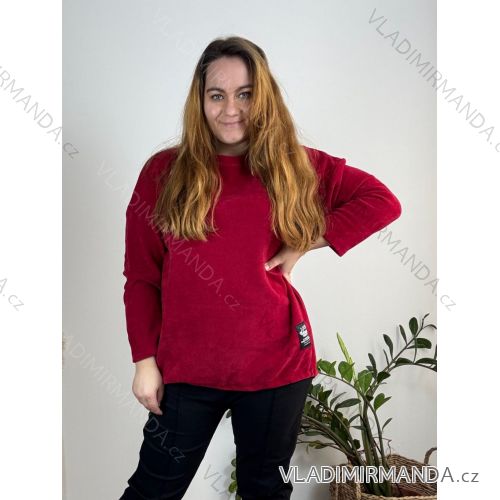 Mikina oversize teplá  dlhý rukáv dámska nadrozmer (54/56/58 ONE SIZE) TALIANSKA MÓDA IM424ANABELA