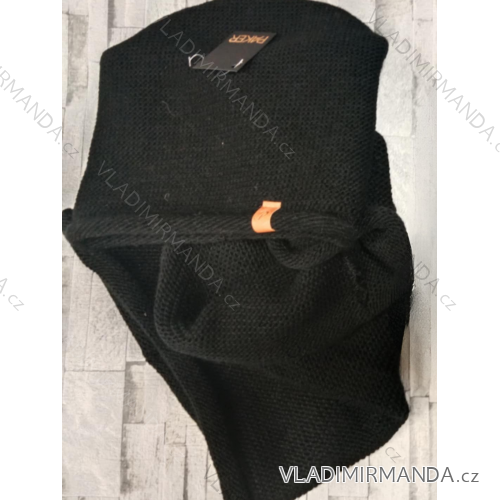 Čiapka nákrčník súprava zimná dámska (ONE SIZE) POLSKÁ VÝROBA PV820056/DR ONE SIZE Čierna