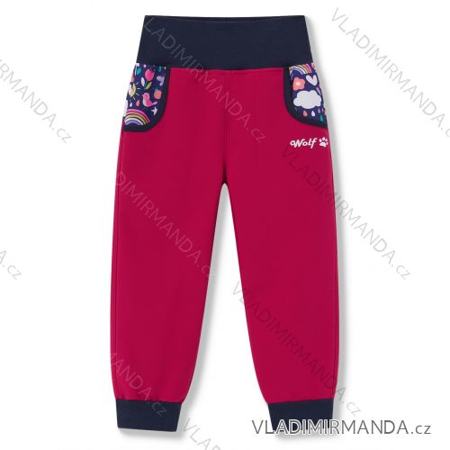 Nohavice softshell detské dievčenské a chlapčenské (86-98) WOLF B2581