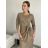 Šaty dlouhé dlouhý rukáv dámské (S/M/L ONE SIZE) ITALSKá MóDA IM525001/DU -   béžová -   S / M