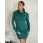 Šaty úpletové s rolákom dlhý rukáv dámske (S/M ONE SIZE) FRANCÚZSKA MÓDA FMB24D-525
