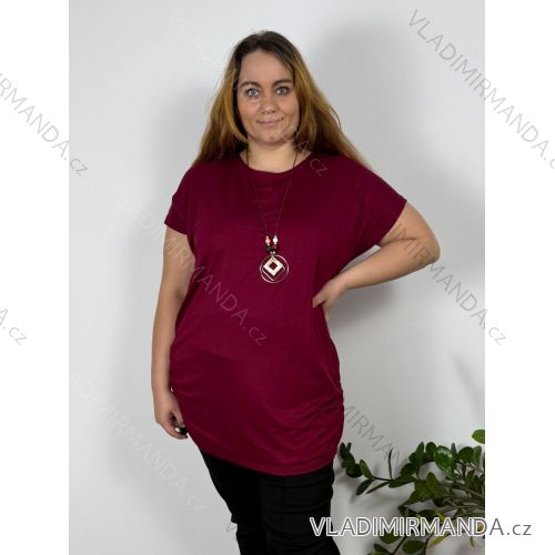 Tunika s príveskom krátky rukáv dámska nadrozmer (56/58 ONE SIZE) TALIANSKA MÓDA IM424BOLOGNA/DUR