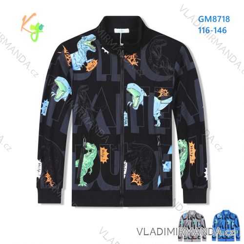 Mikina na zips dlhý rukáv detská dorast chlapčenská (116-146) KUGO GM8718