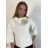 Sveter úpletový 3/4 dlhý rukáv dámsky (S/M/L ONE SIZE) TALIANSKA MÓDA IMM24M5986-1/DU -   biela -   S/M/L
