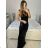 Šaty dlhé spoločenské trblietavé na ramienka dámske (S/M/L ONE SIZE) TALIANSKA MÓDA IMPSH246060A/DUR čierna S/M/L