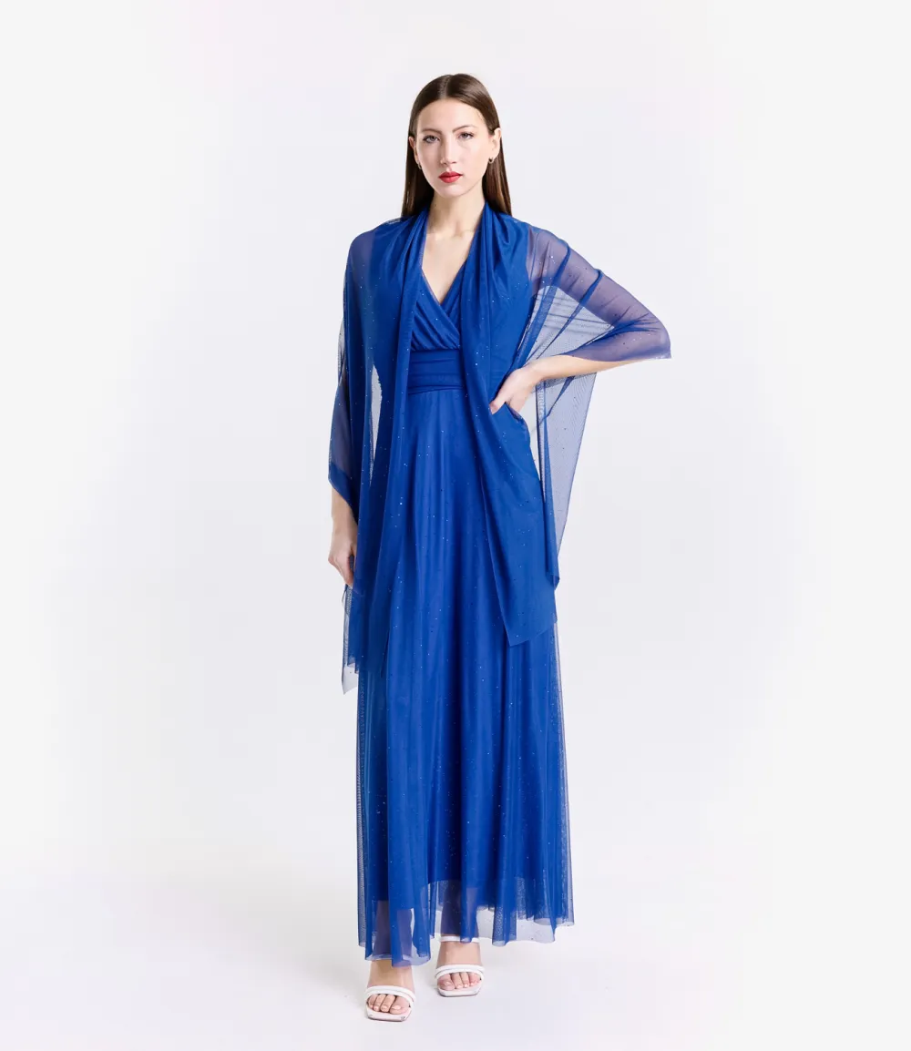 Šaty dlhé trblietavé spoločenské na ramienka dámske (S/M/L ONE SIZE) TALIANSKA MÓDA IMPSH2423584