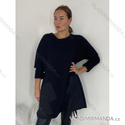 Šaty voľnočasové oversize dlhý rukáv dámske nadrozměr (M/L/XL ONE SIZE) TALIANSKA MÓDA IMPLI2433033/DR M/L/XL čierna