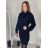 Šaty pletené oversize s rolákom dlhý rukáv dámske (S/M/L ONE SIZE) TALIANSKA MÓDA IMPLI228123/DR3 královská modrá