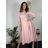 Šaty dlhé elegantné s opaskom 3/4 dlhý rukáv dámske (S/M/L ONE SIZE) TALIANSKA MÓDA IM425008