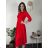Šaty dlhé elegantné s opaskom 3/4 dlhý rukáv dámske (S/M/L ONE SIZE) TALIANSKA MÓDA IM425008