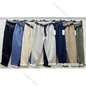 Nohavice elegantné s opaskom dámske nadrozmer (42/44/46 ONE SIZE) TALIANSKA MÓDA IM425024