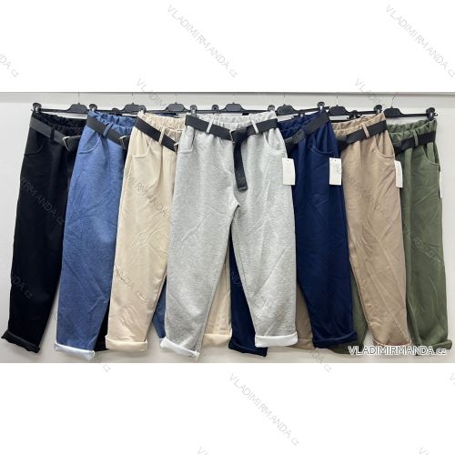 Nohavice elegantné s opaskom dámske nadrozmer (42/44/46 ONE SIZE) TALIANSKA MÓDA IM425024