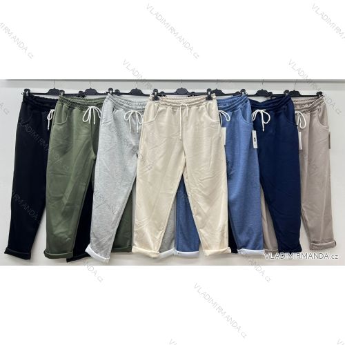 Tepláky bavlnené dámske nadrozmer (46/48/50 ONE SIZE) TALIANSKA MÓDA IM425033