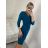 Šaty elegantný dlhý rukáv dámske (S/M ONE SIZE) TALIANSKA MÓDA IMM23M284B