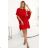 287-35 SOFIA Butterfly Dress with Waist Tie - Red