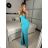 Šaty dlhé elegantný carmen bez rukávov dámske (S/M ONE SIZE) TALIANSKA MÓDA IMPBB232L8831/DUR -   tyrkysová -   S/M/L