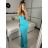 Šaty dlhé elegantný carmen bez rukávov dámske (S/M ONE SIZE) TALIANSKA MÓDA IMPBB232L8831/DUR -   tyrkysová -   S/M/L