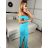 Šaty dlhé elegantný carmen bez rukávov dámske (S/M ONE SIZE) TALIANSKA MÓDA IMPBB232L8831/DUR -   tyrkysová -   S/M/L