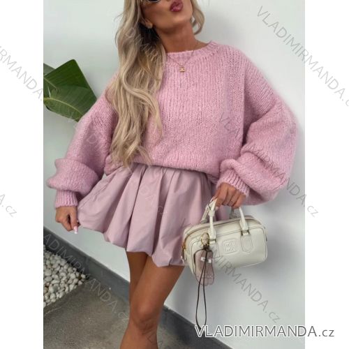 Sveter pletený oversize moher dlhý rukáv dámsky (S/M/L ONE SIZE) TALIANSKA MÓDA IMWGB25009