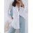 Košeľa dlhý rukáv dámska (S/M/L ONE SIZE) TALIANSKA MÓDA IMPBB23C16680/DUR svetlo modrá S/M/L