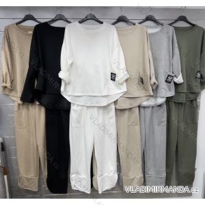 Súprava teplákové tričko dlhý rukáv a tepláky dlhé dámske (S/M/L ONE SIZE) TALIANSKA MÓDA IMWGS25009