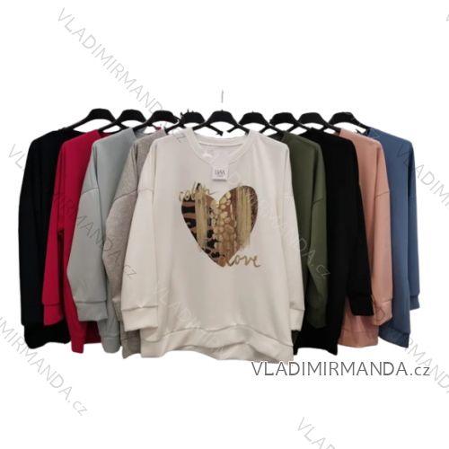 Mikina teplá dlhý rukáv dámska (S/M/L ONE SIZE) TALIANSKA MÓDA IMPLI253100A
