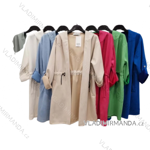 Bunda slabá sťahovacia s kapucňou 3/4 dlhý rukáv dámska (S/M/L ONE SIZE) TALIANSKA MÓDA IMPLI259521