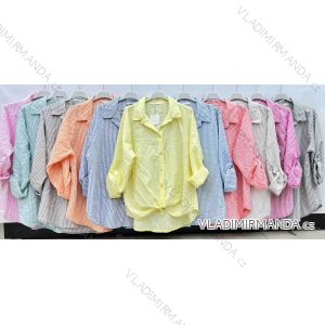 Košeľa oversize riadková 3/4 dlhý rukáv dámska (S/M/L ONE SIZE) TALIANSKA MÓDA IMWKK25003