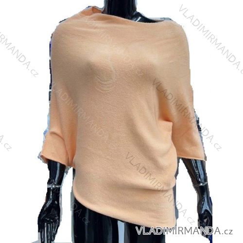 Sveter oversize úpletový 3/4 dlhý rukáv dámsky (S/M/L ONE SIZE) TALIANSKA MÓDA IMWKK25023