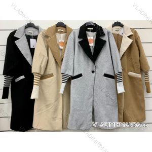 Kabát flaušový dlhý rukáv dámsky (S/M/L ONE SIZE) TALIANSKA MÓDA IMWCP25008