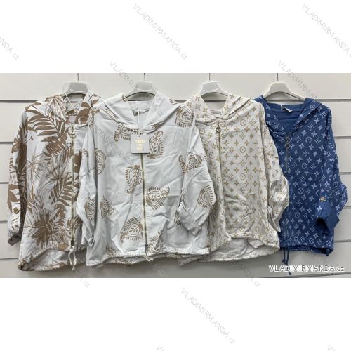Bunda tenká jarná s kapucňou dlhý rukáv dámska (S/M/L ONE SIZE) TALIANSKA MÓDA IMWCP25023