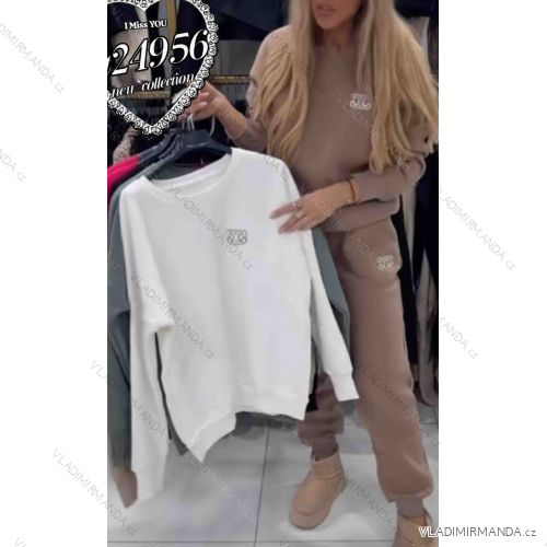 Súprava tepláková mikina dlhý rukáv a tepláky dámske (S/M/L ONE SIZE) TALIANSKA MÓDA IMWCP25033
