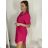 Šaty košeľové oversize krátky rukáv dámske (S/M/L ONE SIZE) TALIANSKA MÓDA IM424538/DR smaragdová S/M/L
